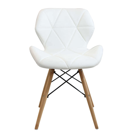 NAOMIE - sedia moderna in ecopelle e legno Bianco Milani Home