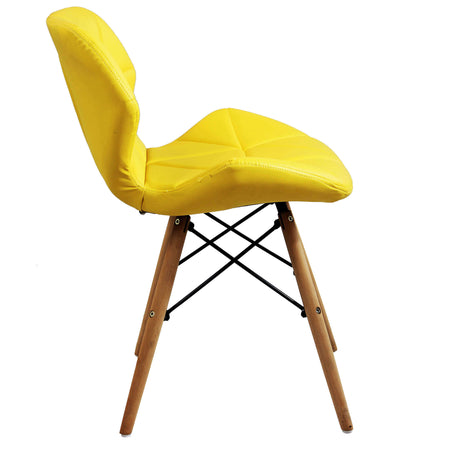 NAOMIE - sedia moderna in ecopelle e legno Giallo Milani Home