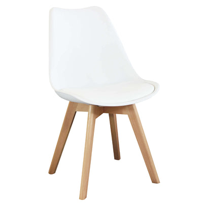 MARGOT - sedia moderna imbottita con gambe in legno Bianco Milani Home