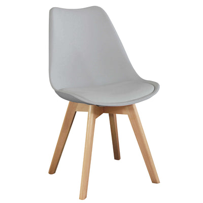 MARGOT - sedia moderna imbottita con gambe in legno Grigio