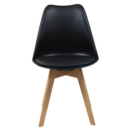 MARGOT - sedia moderna imbottita con gambe in legno Nero Milani Home