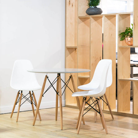 VALENTIN - tavolo da pranzo in legno con piano in abs tondo 80 Bianco Milani Home