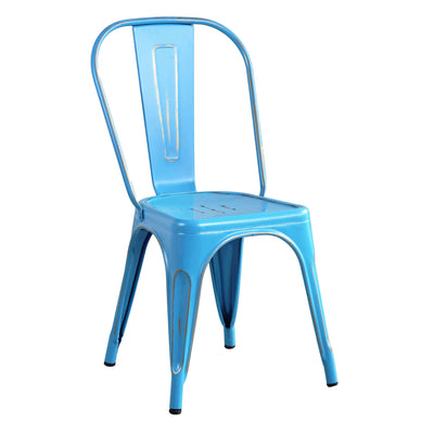 AGATHA - sedia in metallo blu antico Blu Milani Home