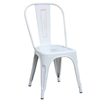 AGATHA - sedia in metallo bianco antico Bianco