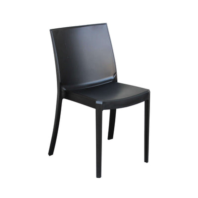 PERLA - sedia in polipropilene impilabile da esterno e interno Antracite Milani Home