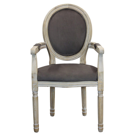 OVAL BACK - poltrona vintage in velluto Taupe Milani Home