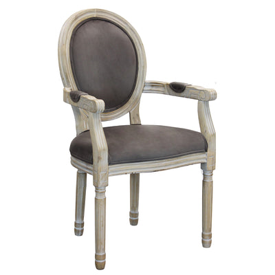 OVAL BACK - poltrona vintage in velluto Taupe