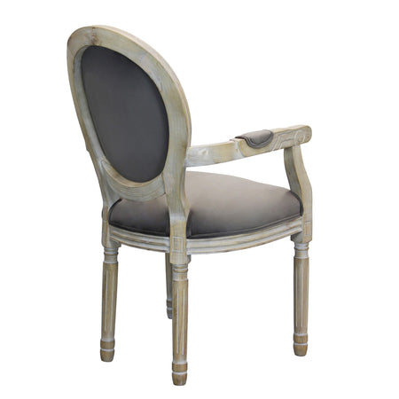 OVAL BACK - poltrona vintage in velluto Taupe Milani Home