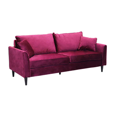 VELVET - divano in velluto tre posti Rosso