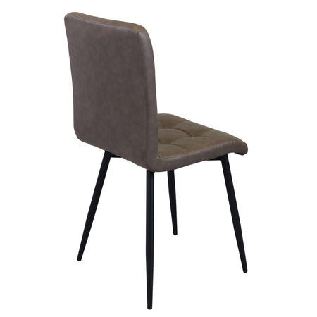 ROSA - sedia imbottita per sala da pranzo in ecopelle cm 47,5 x 59 x 81 h Marrone Milani Home