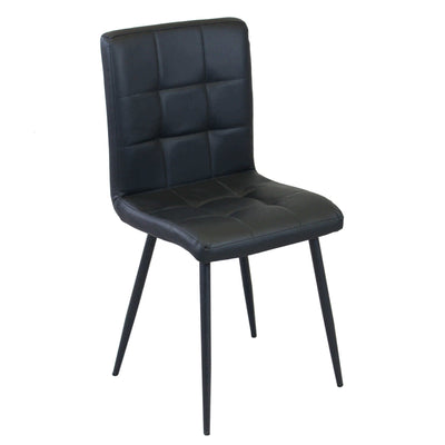 ROSA - sedia imbottita per sala da pranzo in ecopelle cm 47,5 x 59 x 81 h Nero