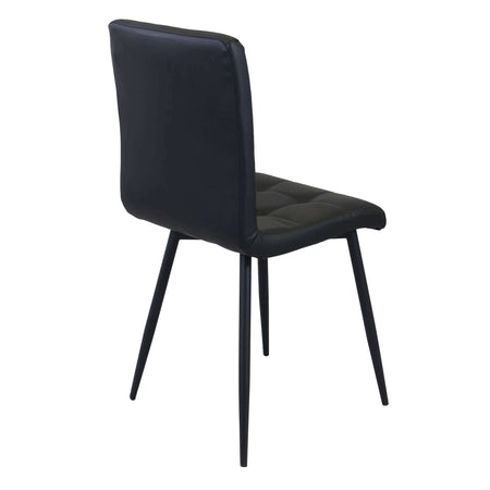 ROSA - sedia imbottita per sala da pranzo in ecopelle cm 47,5 x 59 x 81 h Nero Milani Home