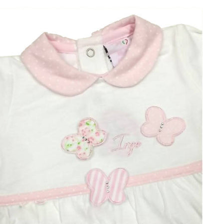 art. ig080/1 IRGE Pagliaccetto neonato bambina jersey colore rosa e bianco articolo neonato L'Orchidea - Siderno, Commerciovirtuoso.it