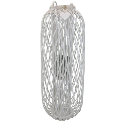 GENEVIEVE - lanterna in vimini tondo 44x115 Bianco