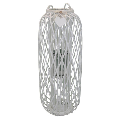 GENEVIEVE - lanterna in vimini tondo 40x106 Bianco
