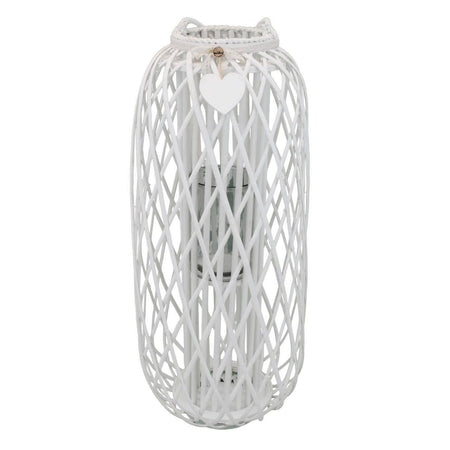 GENEVIEVE - lanterna in vimini tondo 39x95 Bianco
