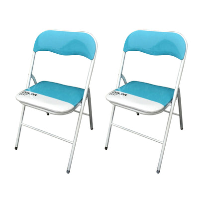 LUCIE - set di 2 sedie pieghevoli salvaspazio Blu