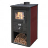 Stufa a legna Pallade in acciaio da 10,7 kW con pannelli