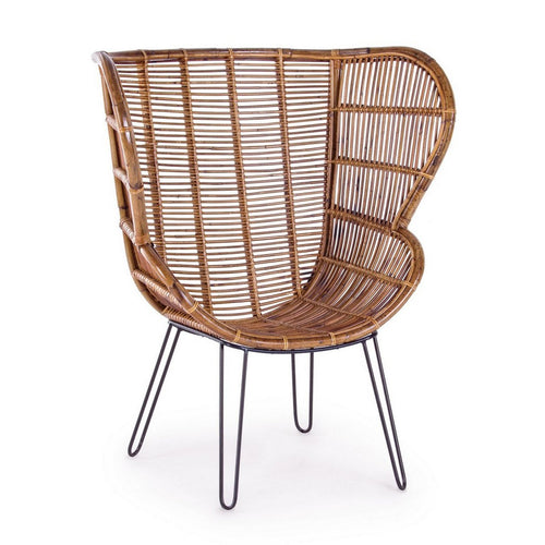 Poltrona Estefan per interno, Seduta In Rattan Ed Intreccio In Kubu 100 x 75 x 118h cm Casa e cucina/Arredamento/Soggiorno/Poltrone e sedie/Poltrone Decor Space - Altamura, Commerciovirtuoso.it