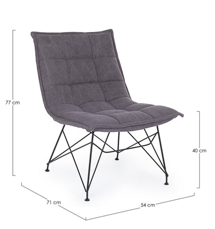 Poltrona "Mina" per interno, Gambe In Acciaio Verniciato A Polvere Epossidica 54 x 71 x 77h cm Casa e cucina/Arredamento/Soggiorno/Poltrone e sedie/Poltrone Decor Space - Altamura, Commerciovirtuoso.it