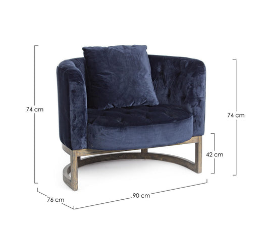 Poltrona "Midway" per interno, Struttura In Legno Di Quercia, 90 x 76 x 74h cm Casa e cucina/Arredamento/Soggiorno/Poltrone e sedie/Poltrone Decor Space - Altamura, Commerciovirtuoso.it