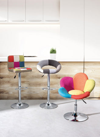 Poltrona "Fleur" per interno multicolor, Base Struttura in Acciaio Cromato Casa e cucina/Arredamento/Soggiorno/Poltrone e sedie/Poltrone Decor Space - Altamura, Commerciovirtuoso.it