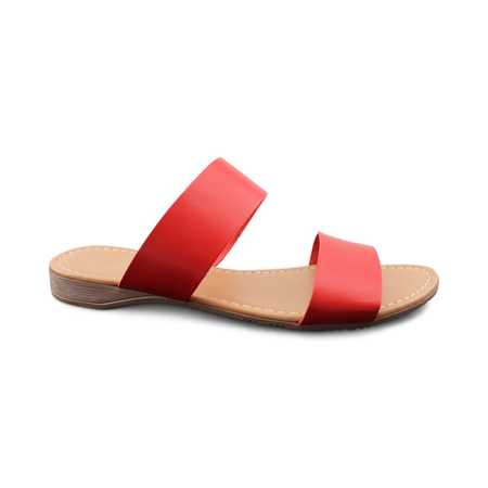Sandali a due fasce in pelle rossa acqua sandalo da donna artigianale in  pelle rossi Made in Italy - commercioVirtuoso.it