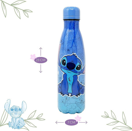 Disney Stitch Bottiglia Riutilizzabile, Design Resistente, Borraccia Per Ragazze, Bottiglia Da Viaggio, Capacità 500 Ml - Blu