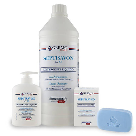 Septi Savon detergente liquido pH 5.5 Sapone liquido delicato con antibatterico GERMO Care sapone delicato sapone delicato Salute e Prevenzione - Barletta, Commerciovirtuoso.it