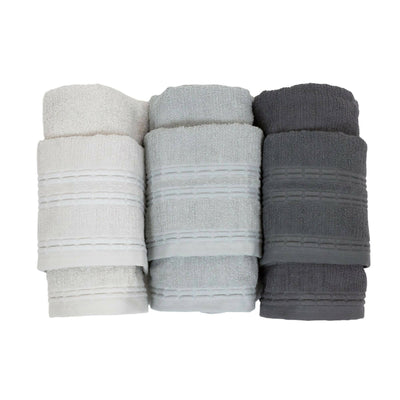 6 Asciugamani Bagno Set 3+3 Viso E Ospite In Puro Cotone 100% In Confezione Scatolata Idea Regalo Cottonize