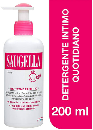 Saugella Girl Detergente Intimo 200 Ml Quotidiano per Bambine in Età Prepuberale Contro Fastidi E Pruriti Confezione Da 200 Ml Salute e cura della persona/Igiene intima/Detergenti intimi/Lavaggi e clisteri Farmawing.it - Cenate Sotto, Commerciovirtuoso.it