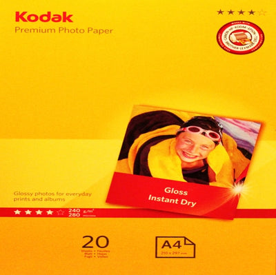 Kodak - Carta Fotografica Ultra Premium Gloss - A4 - 240 gr - 20 fogli - 5740-093 Cancelleria e prodotti per ufficio/Carta blocchi e quaderni/Carta/Carta per fotocopiatrici e stampanti/Carta per fotocopiatrice e multiuso Eurocartuccia - Pavullo, Commerciovirtuoso.it