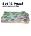 12 Asciugamani in spugna colori assortiti a quadri confezione da 12 pz 100% cotone 60x100cm made in italy tessile L'Orchidea - Siderno, Commerciovirtuoso.it