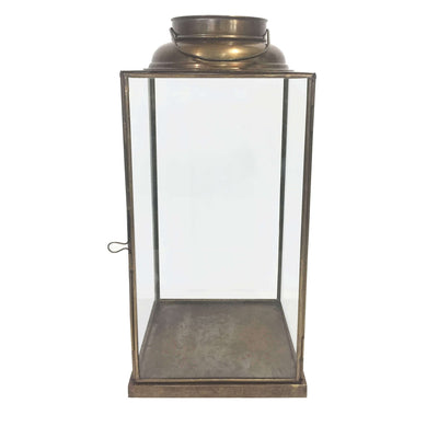 CARINE - lanterna in vetro e metallo Ottone antico Milani Home