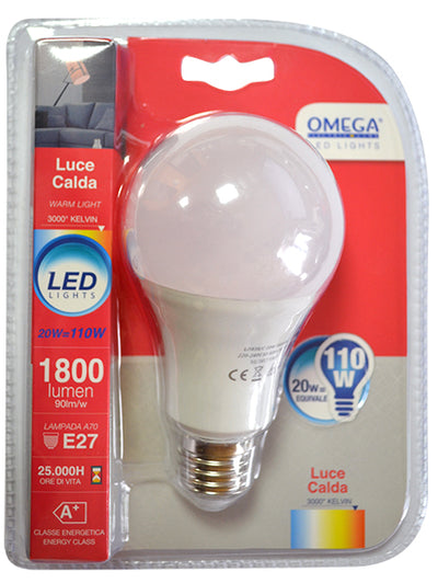 Lampadina LED Goccia A80 20W Led 3000K 1800Lm E27 A+ Luce Calda Illuminazione/Lampadine/Lampadine a LED Non solo alimenti - Albano Laziale, Commerciovirtuoso.it