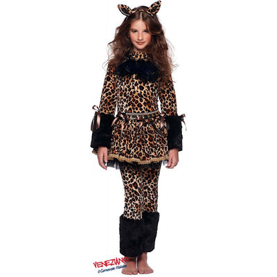 Costume carnevale leopardina da 7 a 10 anni - veneziano 50691