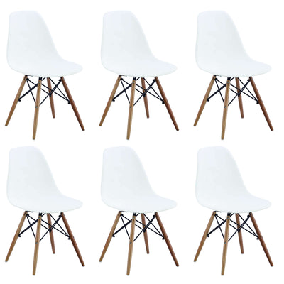 JULIETTE - set di 6 sedie moderne con gambe in legno Bianco