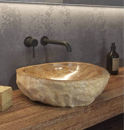 Lavabo Bagno Da Appoggio in Onice Naturale Scolpito Lavello Da Appoggio Pietra Onice Naturale Karag della serie ONYX Casa e cucina/Bagno/Attrezzature per bagni/Lavandini bagno/Lavabi Shopbagno.it - Roma, Commerciovirtuoso.it