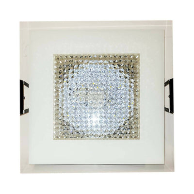 Applique in Vetro Trasparente E Satinato Con Supporti in Acciaio a Led Novecento Modello Luce 45 Cm X 45 H 5,5 Cm Illuminazione/Illuminazione per interni/Illuminazioni per pareti/Applique Ideart - Valdilana, Commerciovirtuoso.it