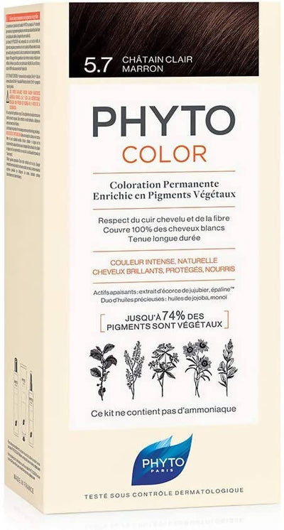 Phyto Phytocolor 5.7 Castano Chiaro Tabacco Colorazione Permanente senza Ammoniaca, 100 % Copertura Capelli Bianchi Bellezza/Cura dei capelli/Colore/Colore permanente Farmawing.it - Cenate Sotto, Commerciovirtuoso.it