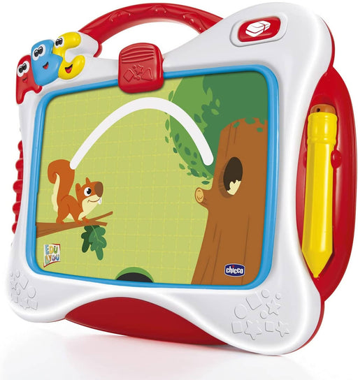 Chicco Lavagna Leggi & Scrivi, Lavagna Cancellabile Bambini con Schermo LCD  e Set di Carte, Esercizi