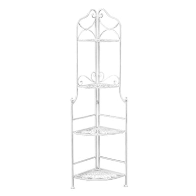 DOMINIQUE - scaffale 4 piani stile provenzale in ferro verniciato Bianco Milani Home