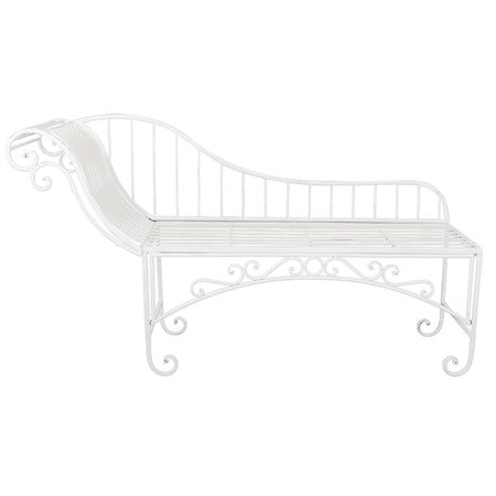 CHANTAL - chaise longue stile provenzale in ferro verniciato Bianco Milani Home