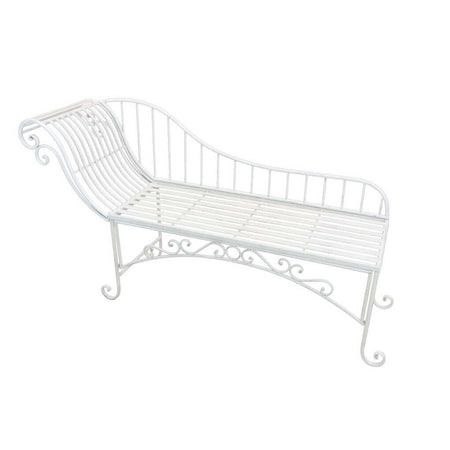 CHANTAL - chaise longue stile provenzale in ferro verniciato Bianco Milani Home