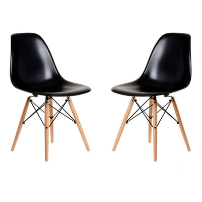 JULIETTE - set di 2 sedie moderne con gambe in legno Nero