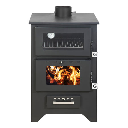 Stufa a legna "Apollo" 14,8 kw con forno in acciaio verniciato h 91 cm Fai da te/Prodotti per la costruzione/Riscaldamento e raffreddamento/Impianti di riscaldamento centralizzato e accessori/Impianti di riscaldamento a combustibile solido Decor Space - Altamura, Commerciovirtuoso.it