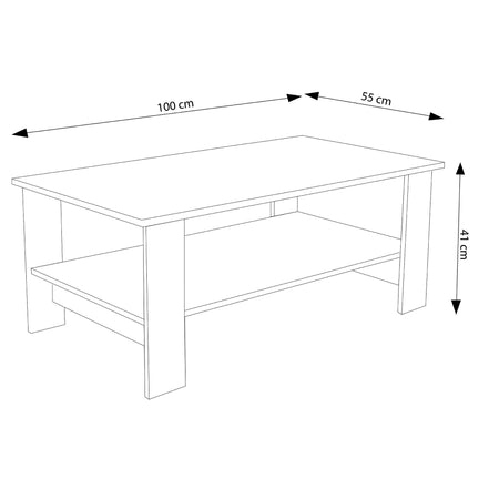 BERRY - tavolino da salotto moderno cm 100x55x41 h Bianco Milani Home
