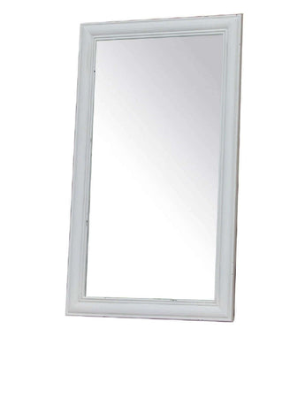 specchio in legno di paulownia shabby chic 50x85 Bianco Milani Home