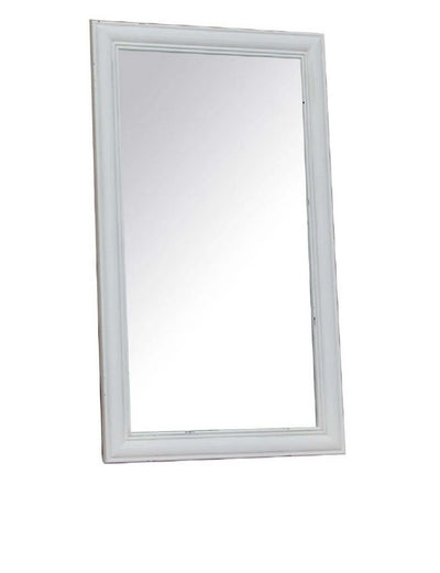 specchio in legno di paulownia shabby chic 50x85 Bianco