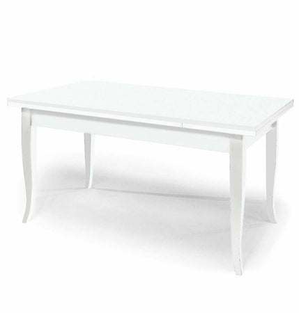 DONNY - tavolo da pranzo allungabile in legno massello 80x140/180/220 Bianco Milani Home